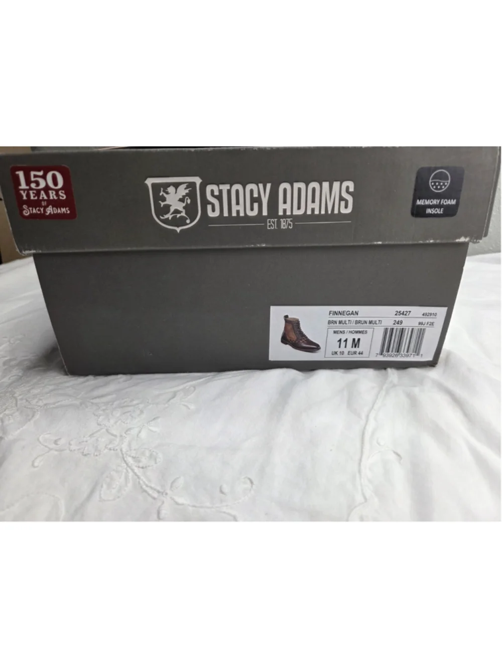 Stacy Adams Finnegan Men’s Wingtip Boots Size 11 Brown Plaid Leather Lace Up